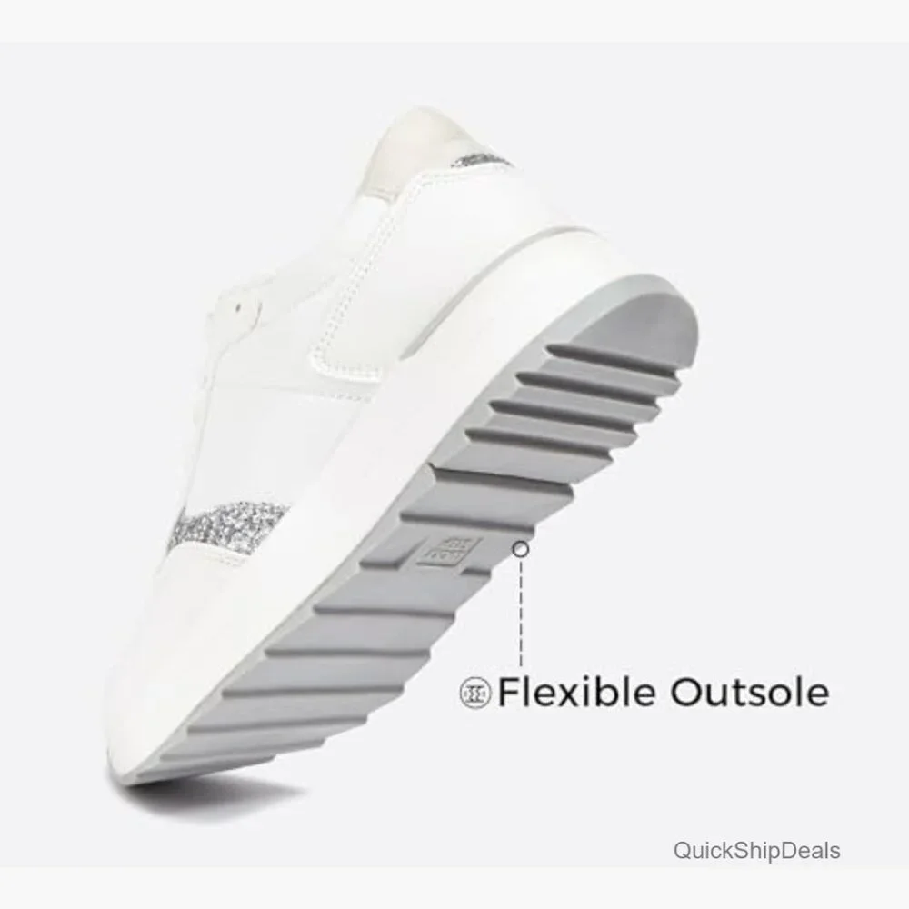 Platform Sneakers with Mesh Upper and Polyurethane Outsole